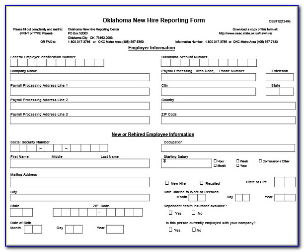 Employee New Hire Forms Free