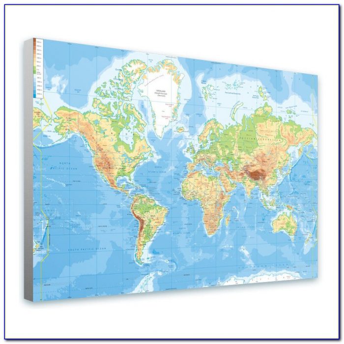 Extra Large World Map Canvas