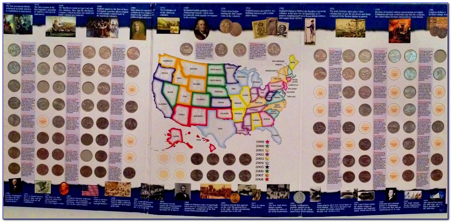 Fifty State Quarters Collector's Map