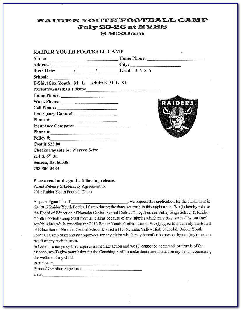 Football Player Registration Form Template