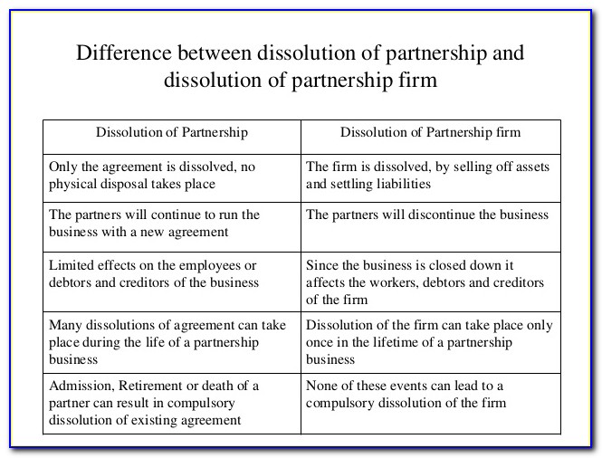 Form E Dissolution Of Partnership Firms