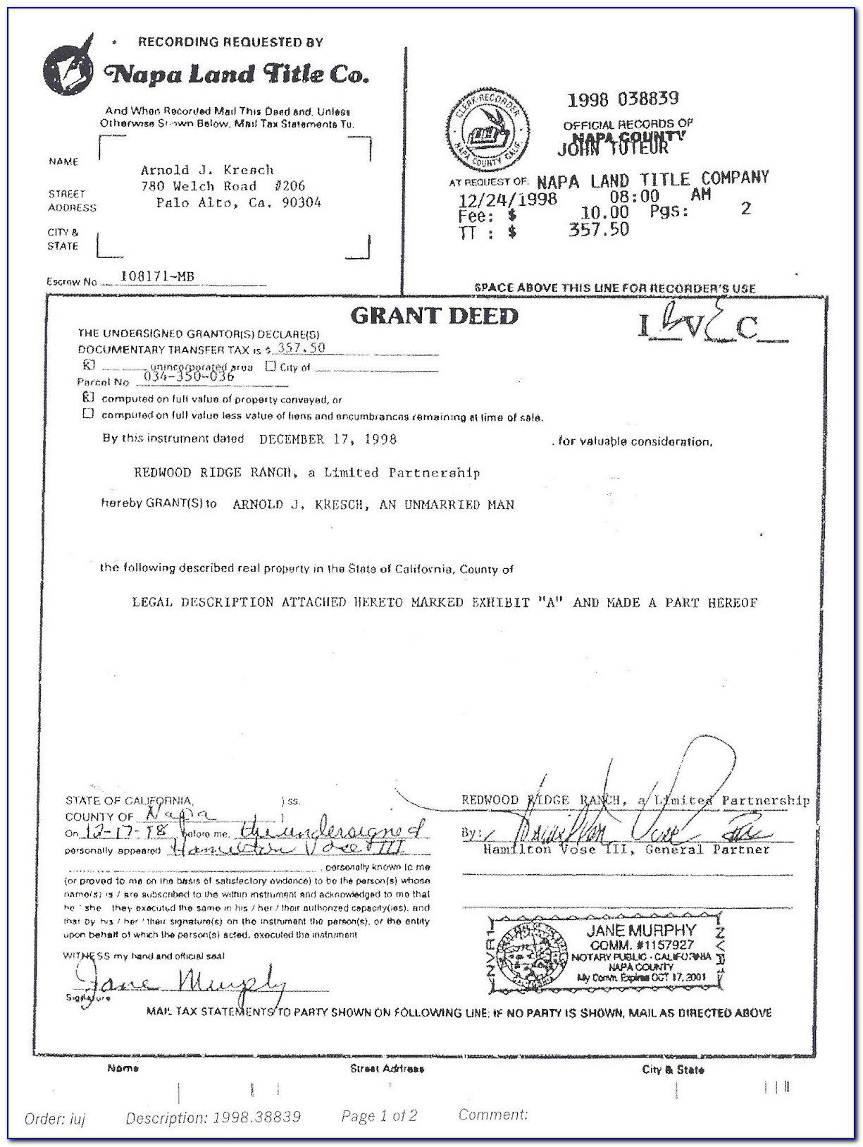 Free Alameda County Grant Deed Form