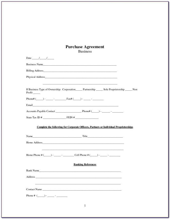 Free Business Purchase Agreement Form