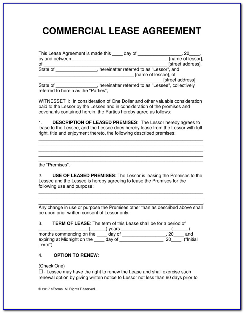 Free Commercial Lease Form Download