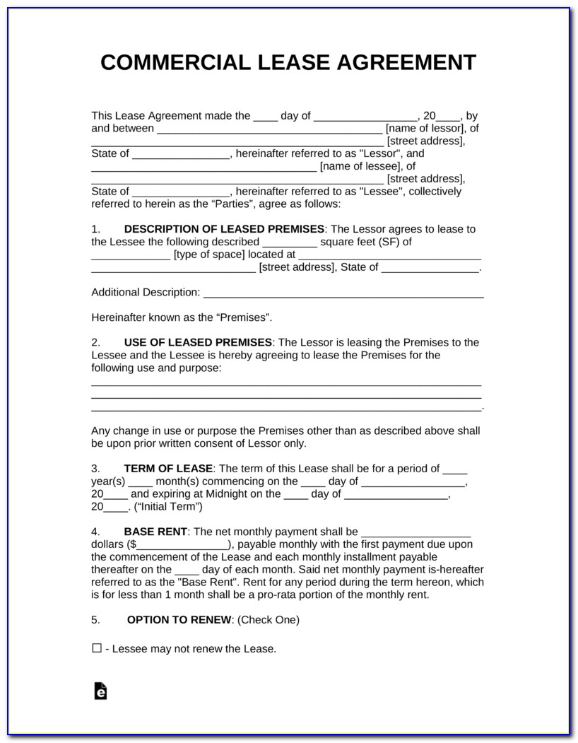 Free Commercial Lease Form Pdf