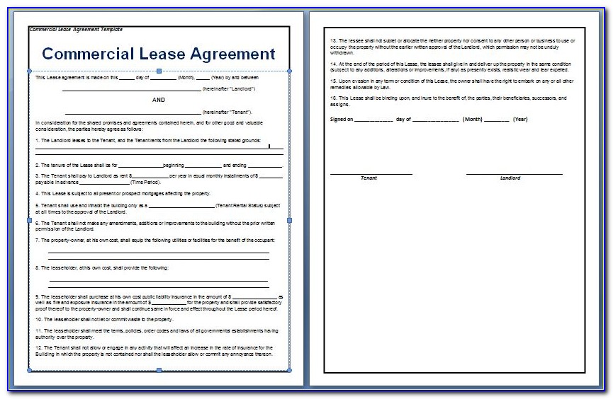 Free Commercial Lease Template Word Uk