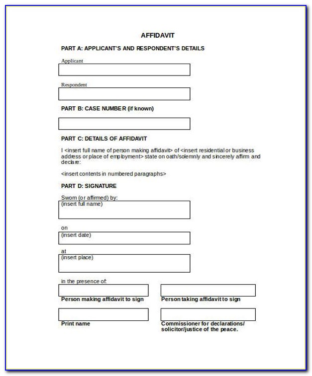 Free Download Affidavit Form Zimbabwe