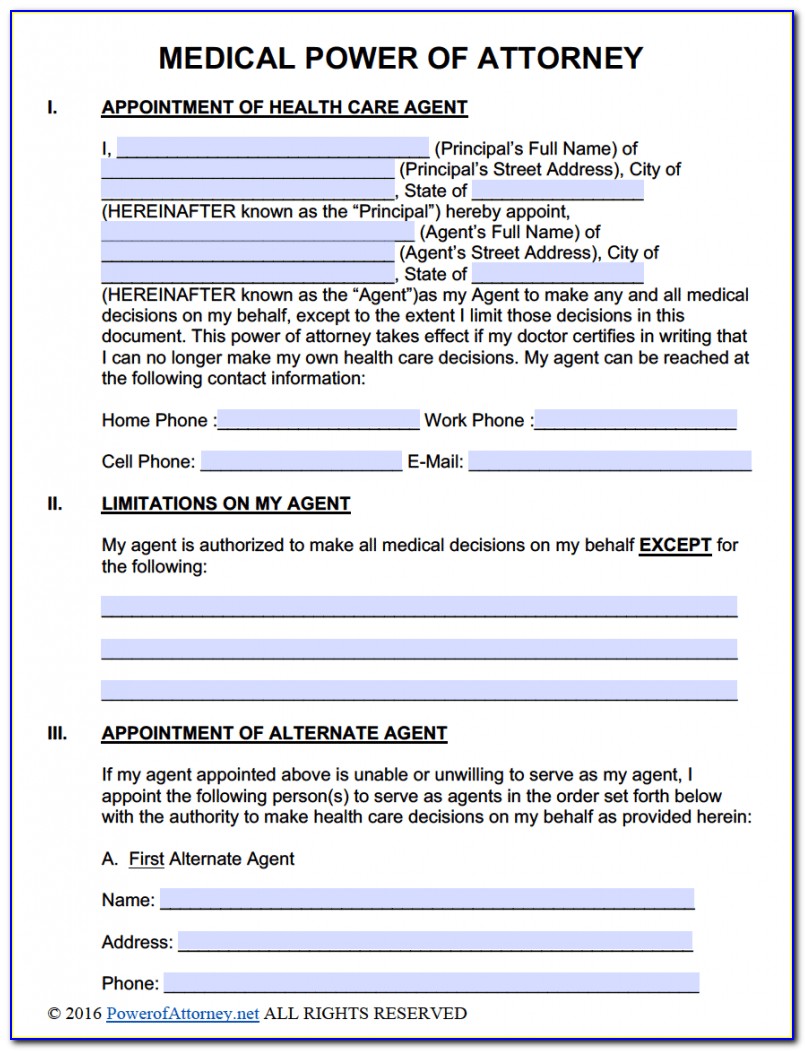 Free Fillable Durable Power Of Attorney Form