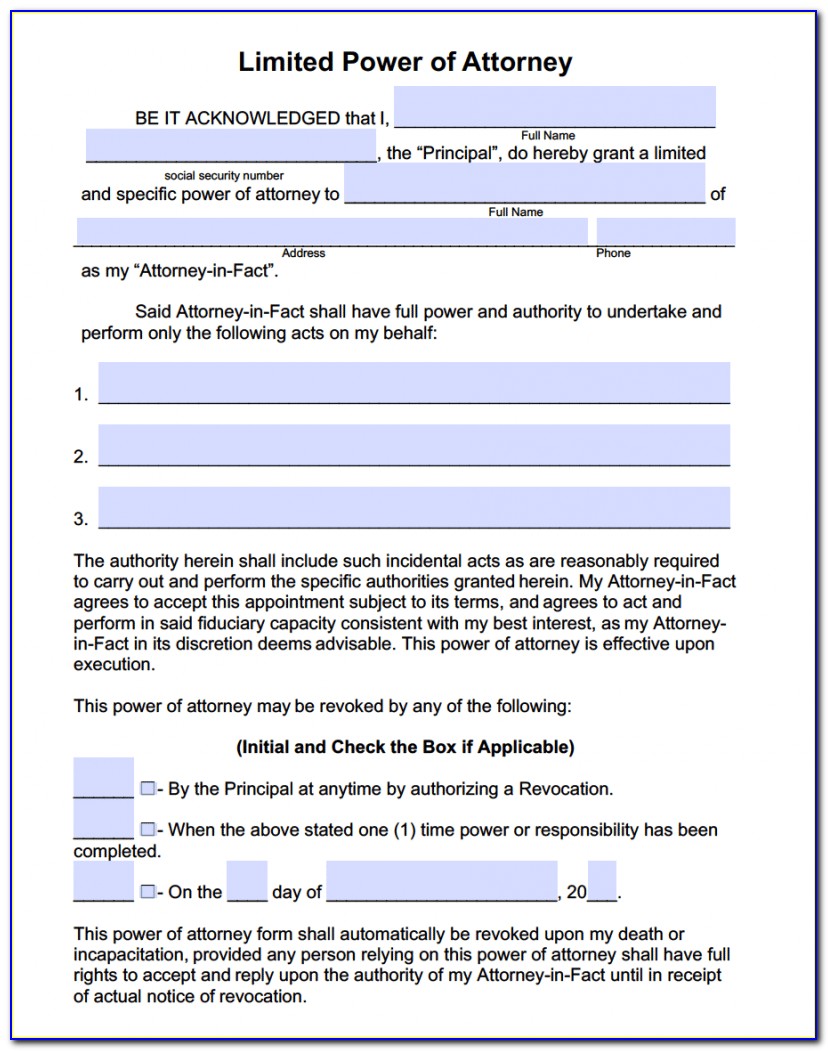 Free Fillable Medical Power Of Attorney Form