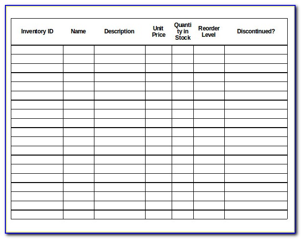 Free Inventory Control Forms Template For Microsoft Access