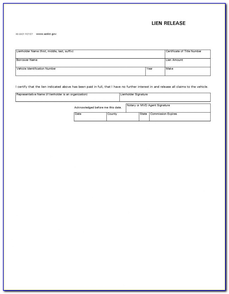 Free Lien Waiver Form Ohio