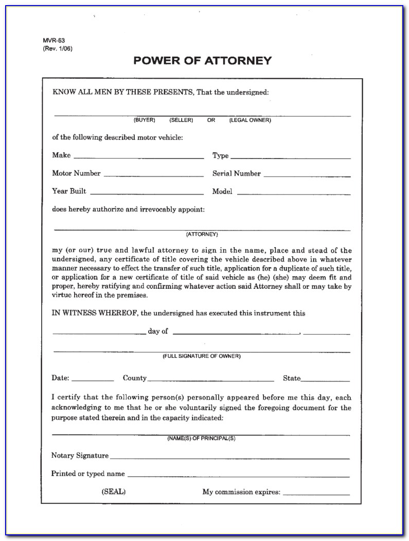 Free Nc Durable Power Of Attorney Forms To Print