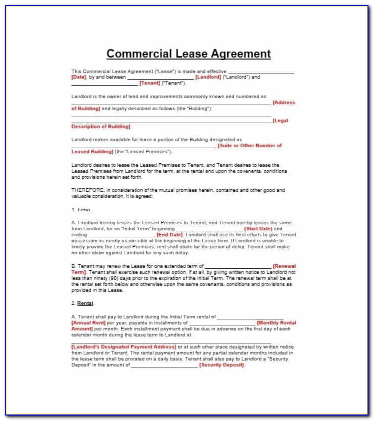 Free Office Lease Template