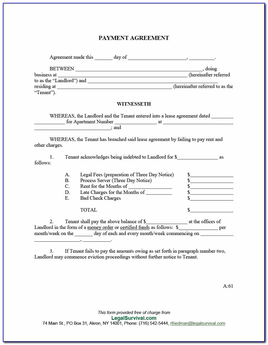 Free Payment Agreement Form