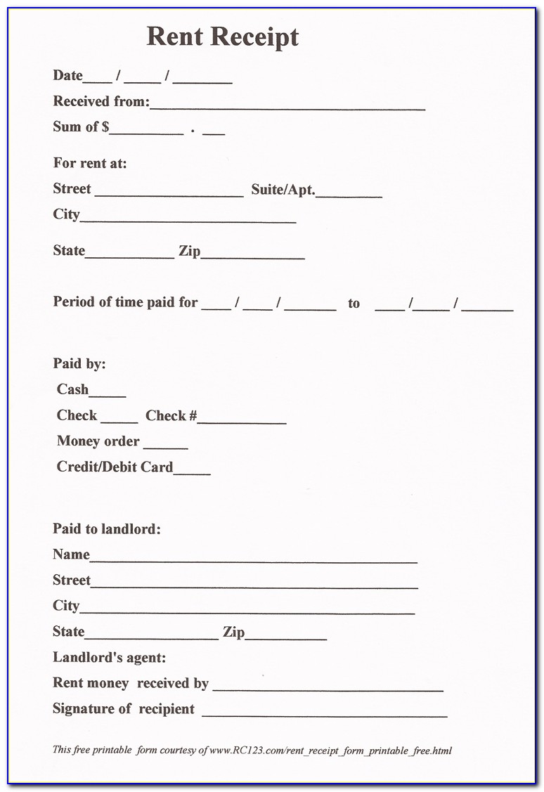 Free Printable Cash Receipt Form