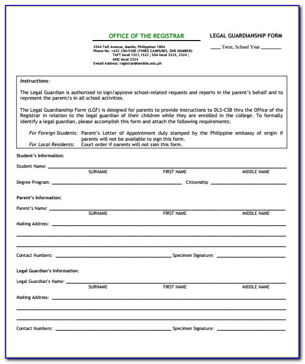 Free Printable Custody Forms