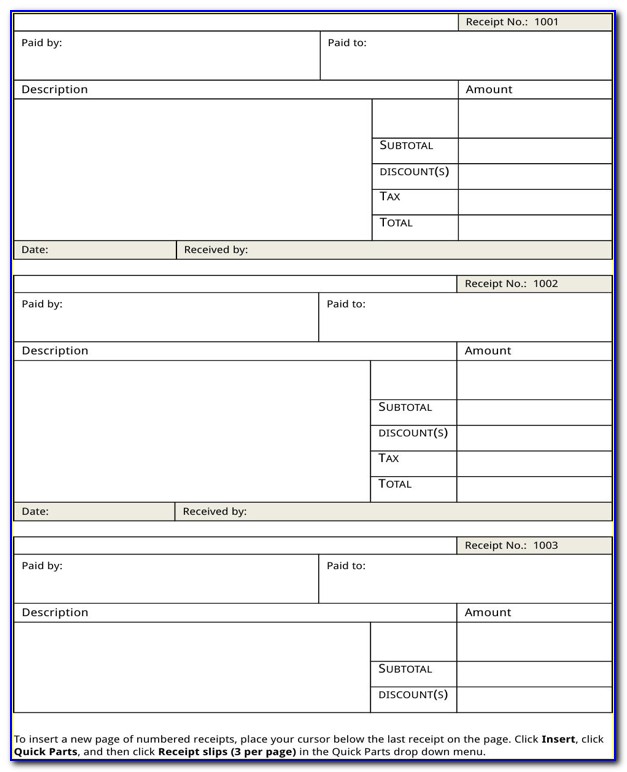 Free Printable Rent Receipt Forms