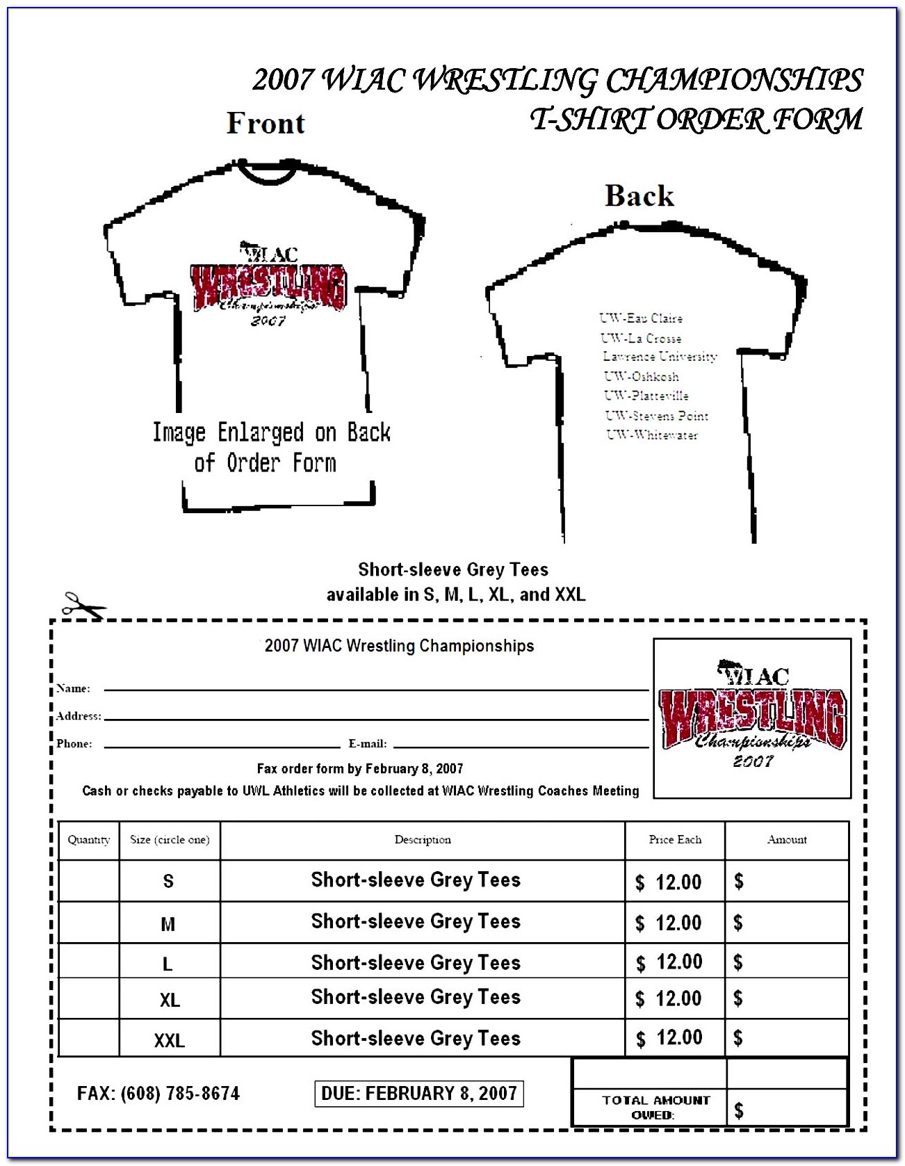 Free T Shirt Order Form Template Word