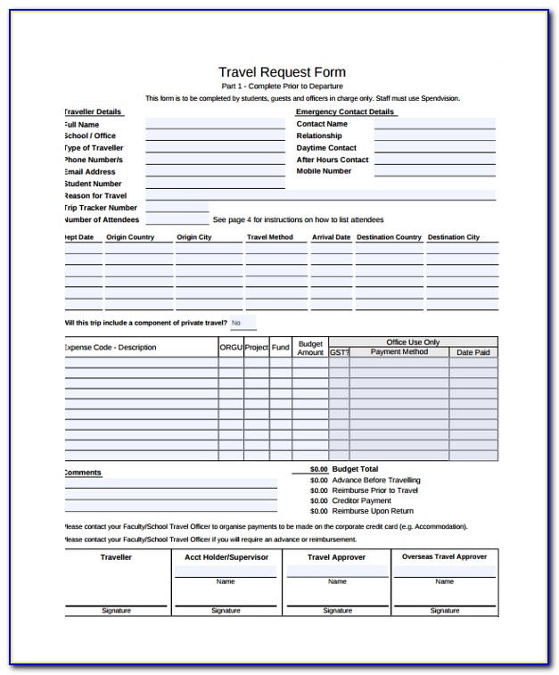 Sample Travel Request Form 9 Free Documents Download In Pdf Word Travel Request Template Travel Request Template