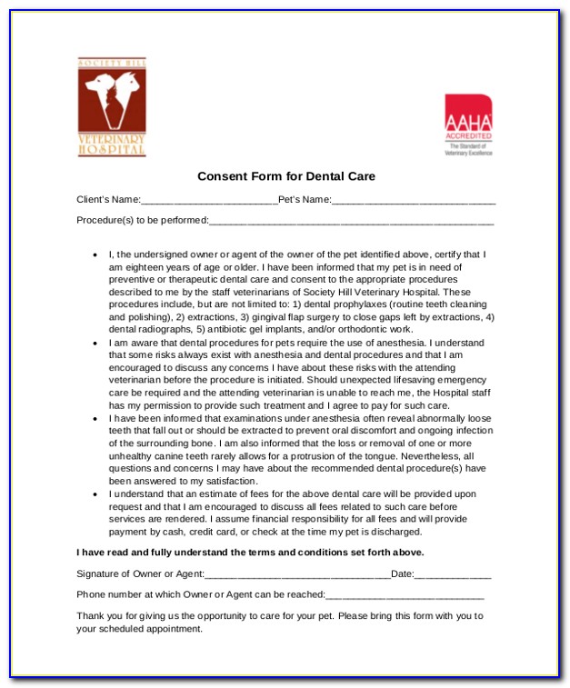 General Dental Treatment Consent Form