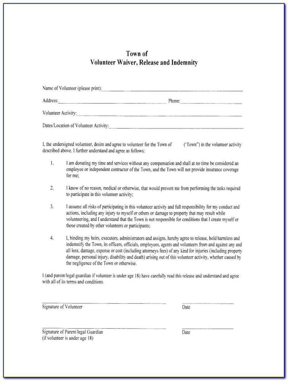 Generic Exercise Waiver Form