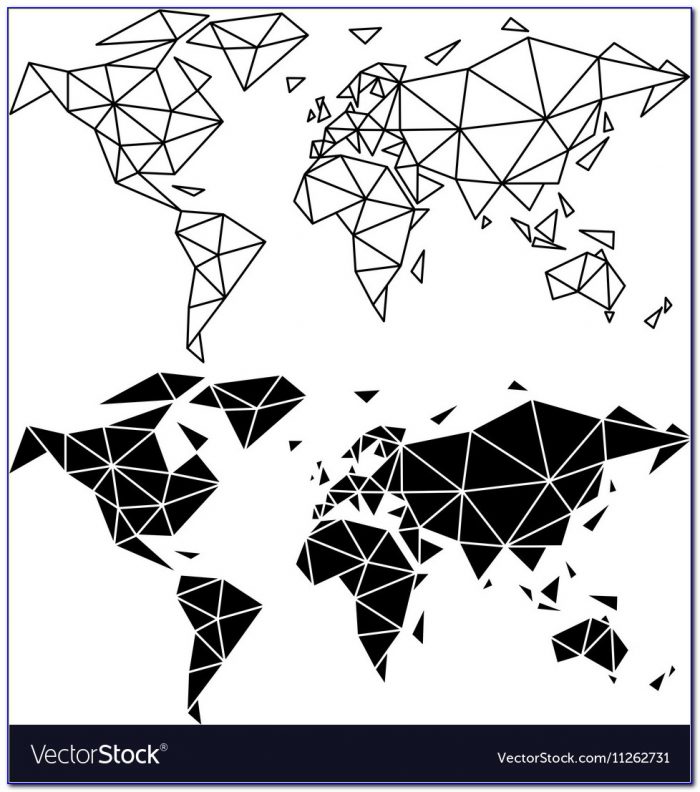 Geometric World Map Metal