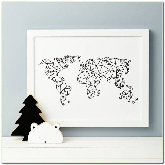 Geometric World Map Print