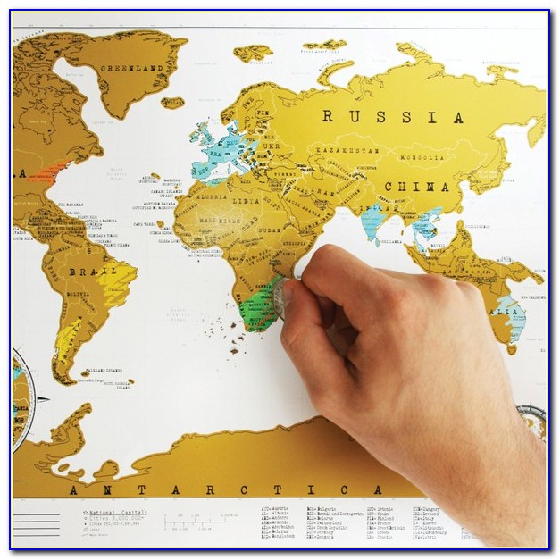 Globetrotter Maps® Scratchable World Map Silver