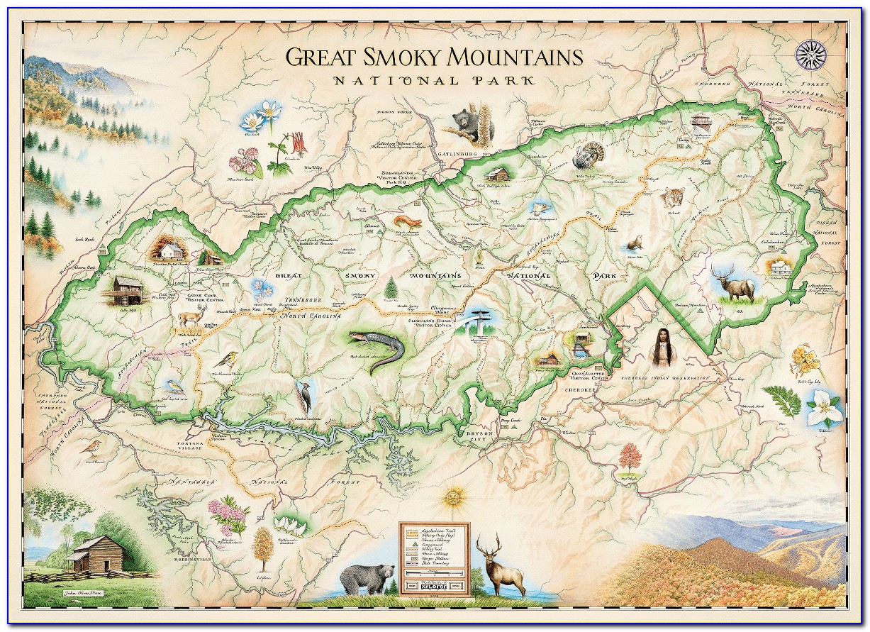 Great Smoky Mountains National Park Map Waterfalls