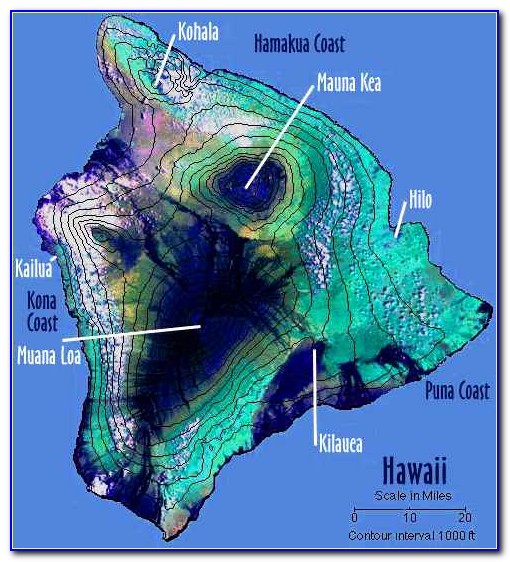 Hawaii Topographic Map 3d