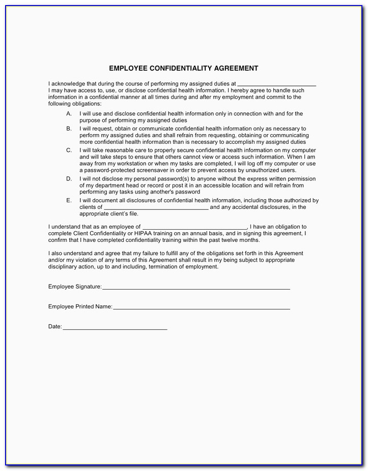 Hipaa Confidentiality Statement For Email