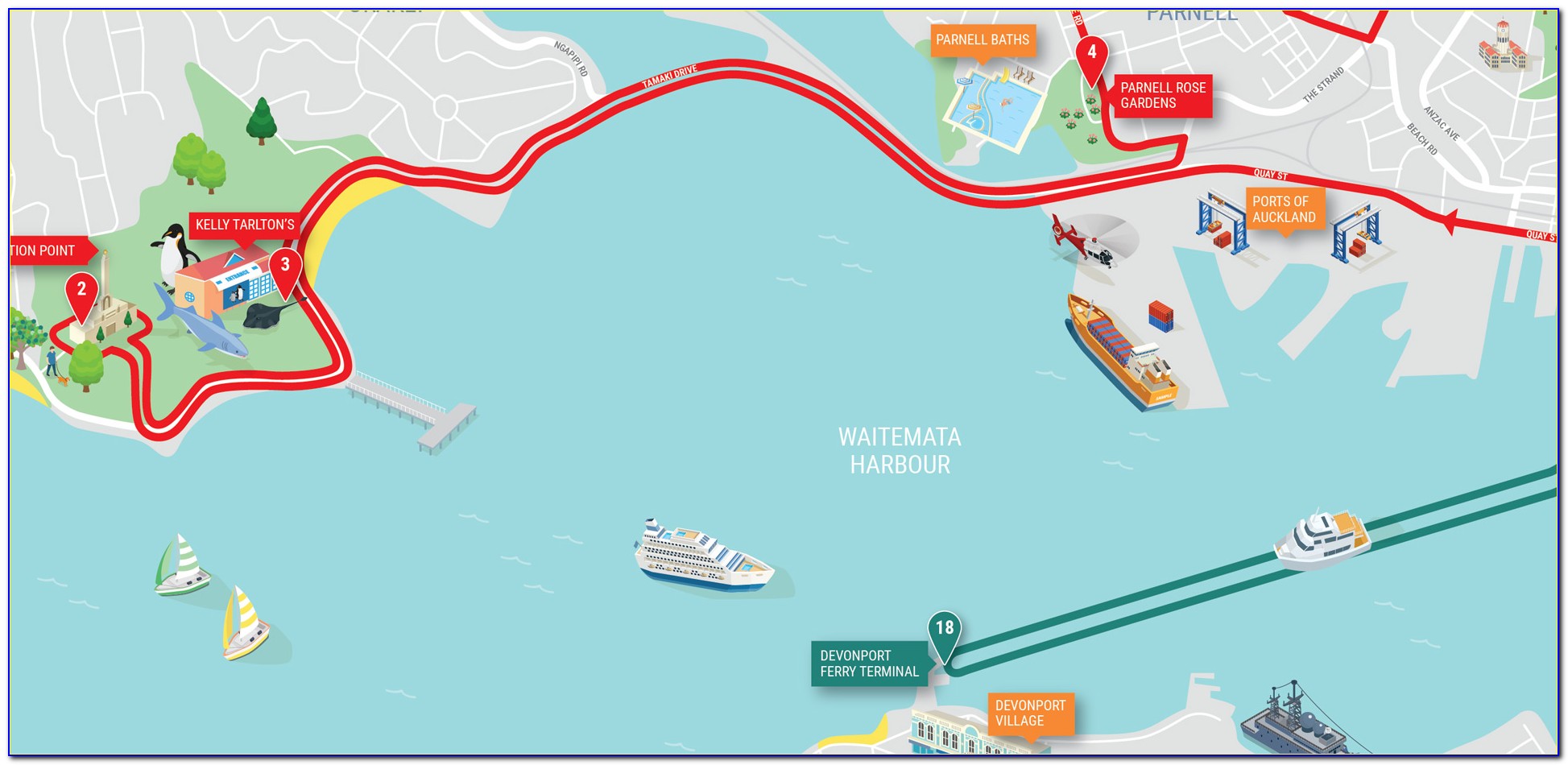 Hop On Hop Off Bus Auckland Map