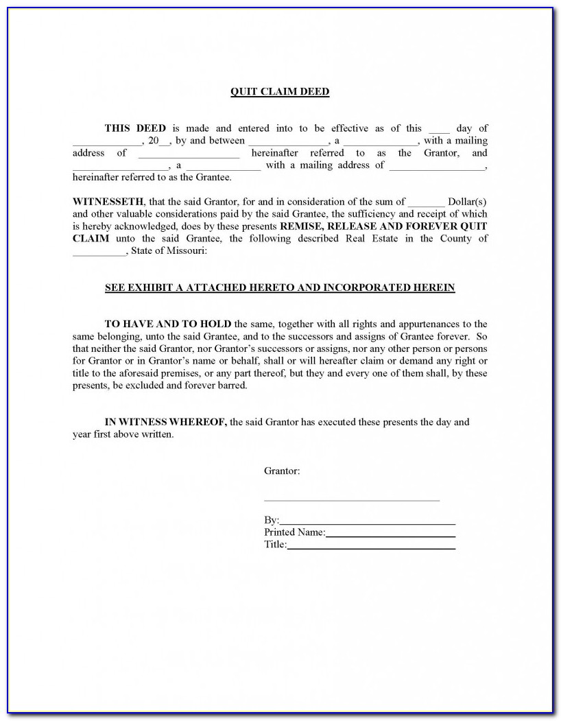How Do You Fill Out A Quit Claim Deed Form