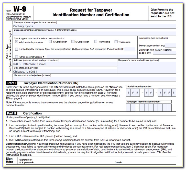 How To File W9 Tax Form