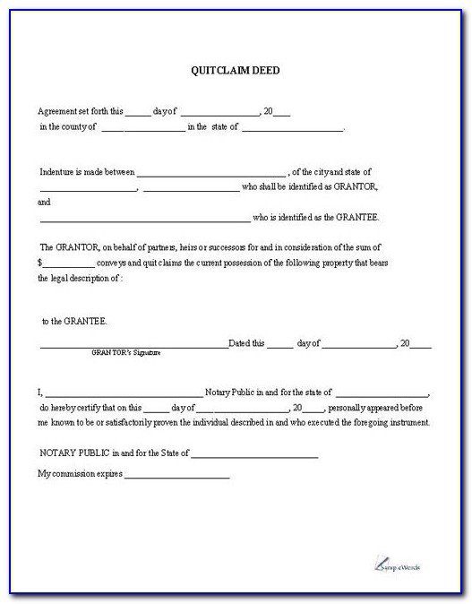 How To Fill Out A Quit Claim Deed Form In Wisconsin