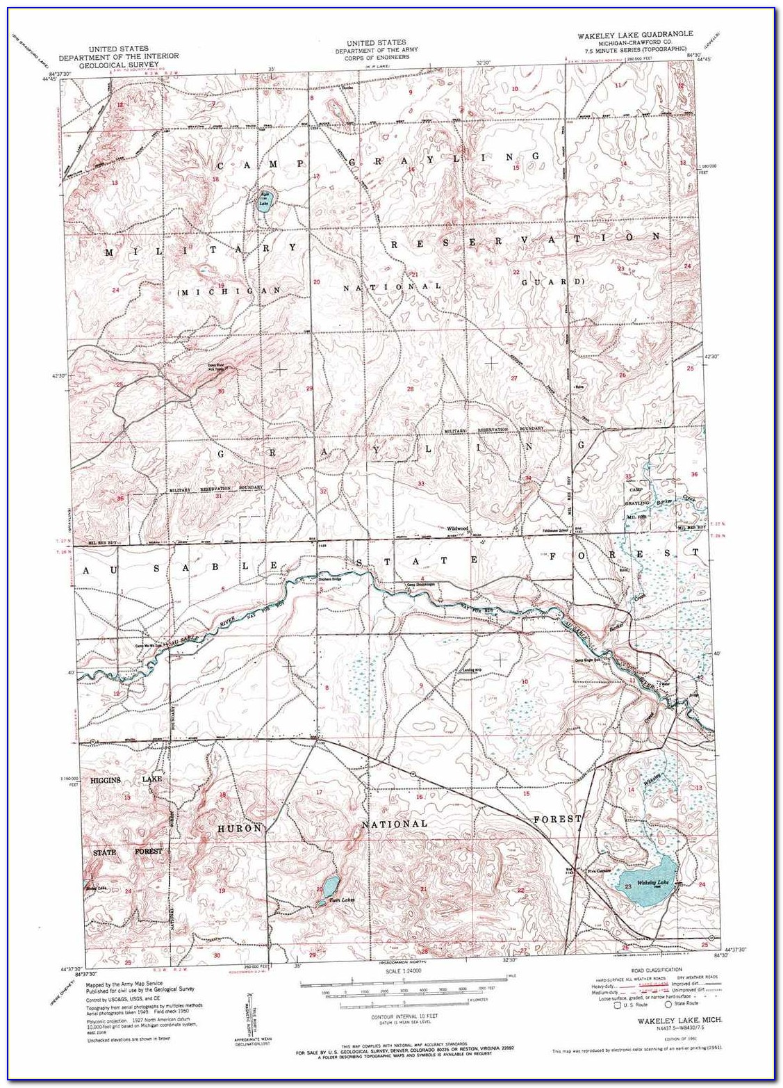 Indian Lake Michigan Topographic Map