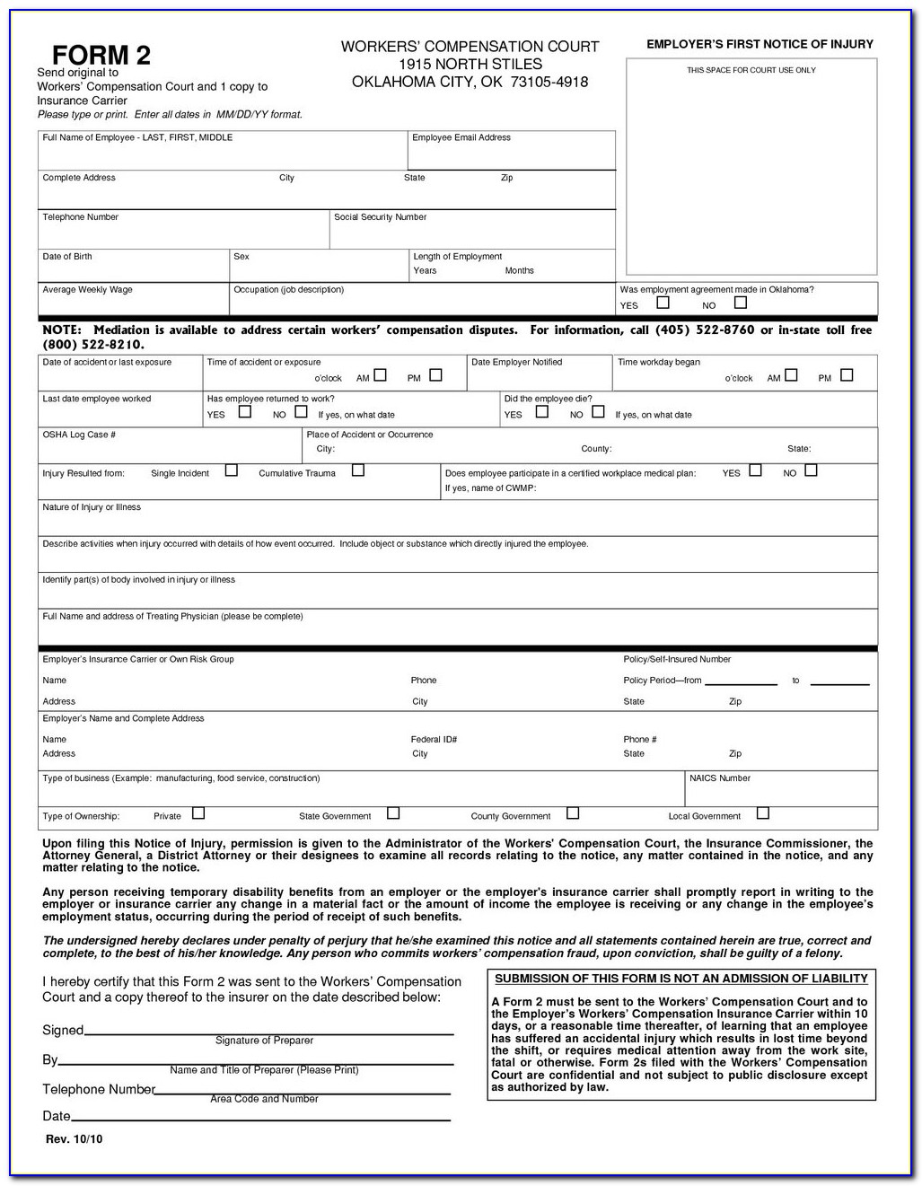 Indiana Workers Compensation Form 36097