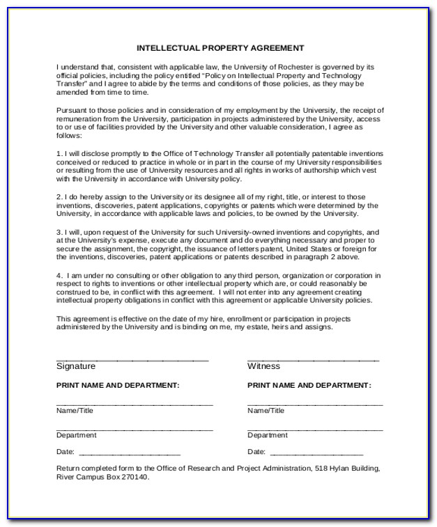 Intellectual Property Agreement Form