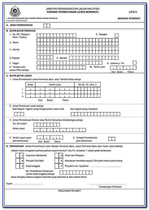 International Drivers Licence Application Form