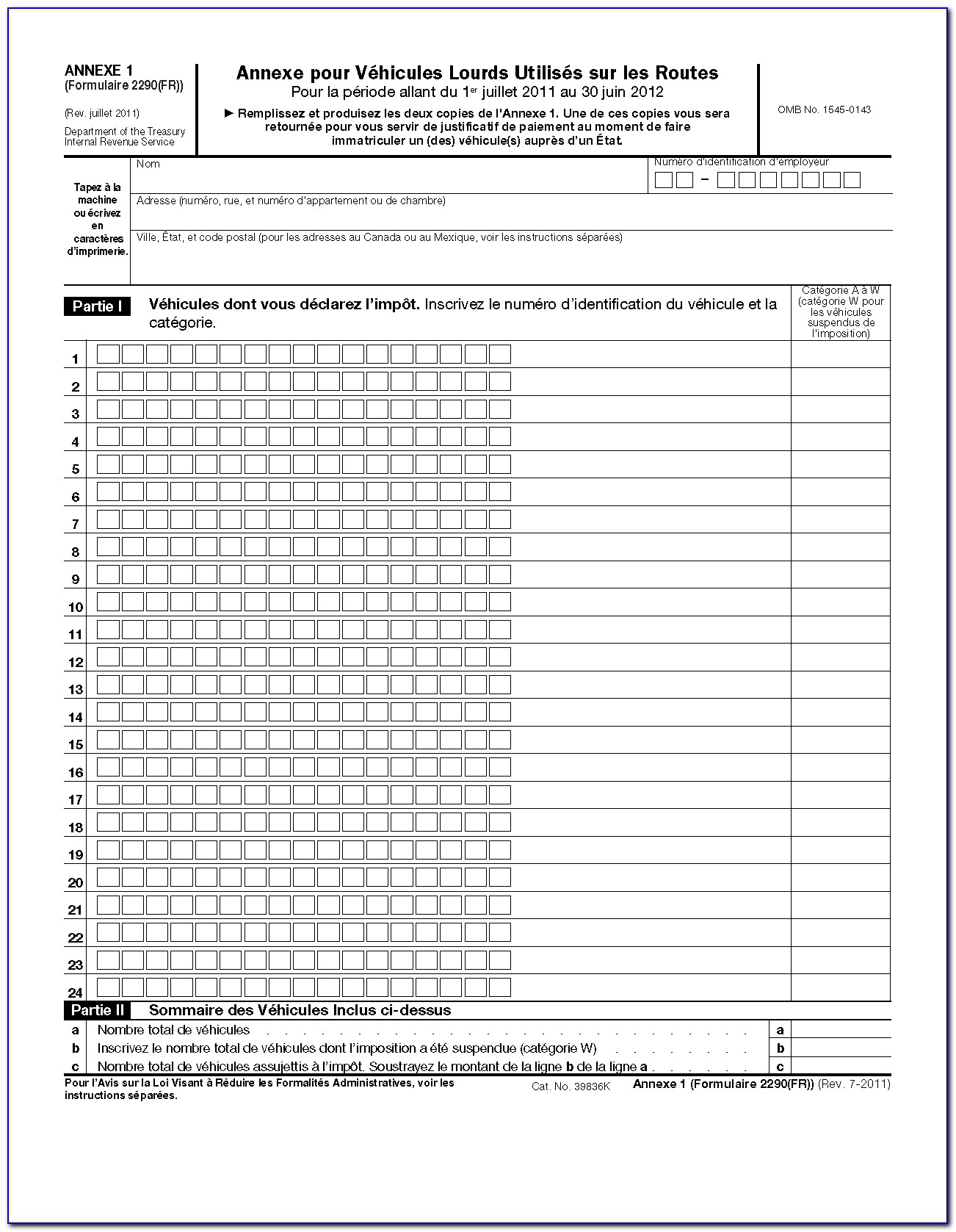 Irs Form 2290 Tax Table