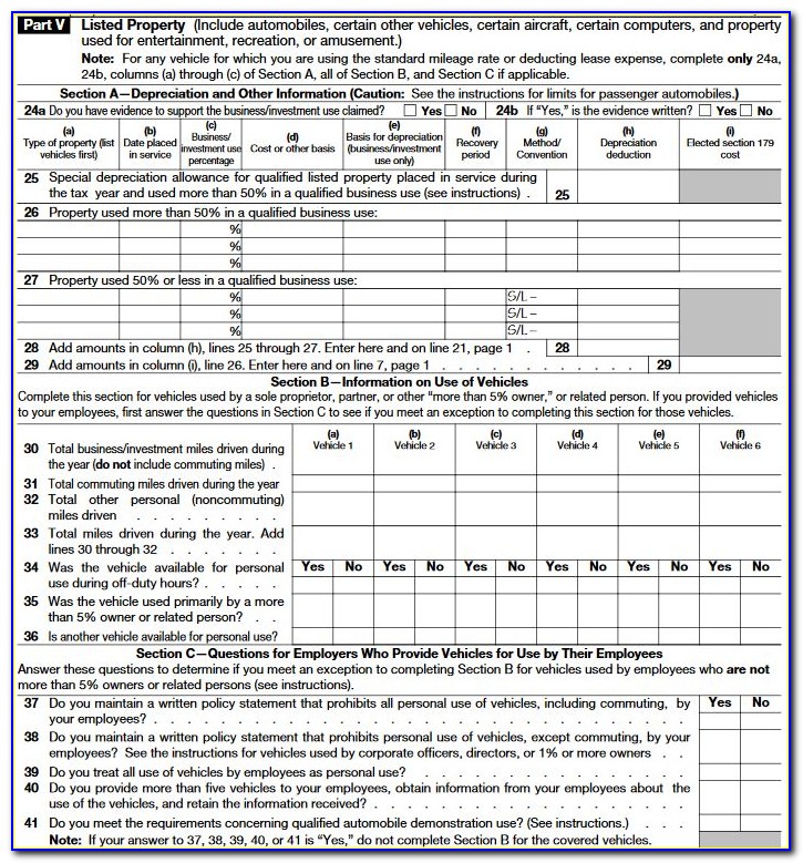 Irs Form 4562 Instructions 2012