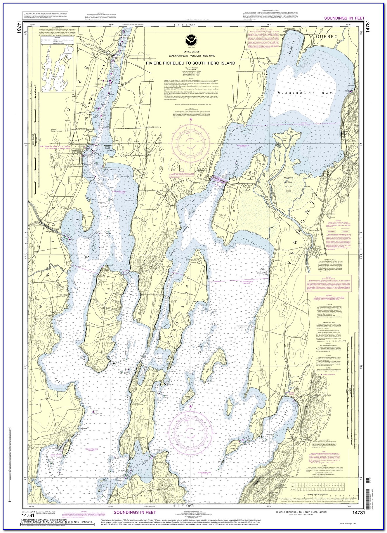 Lake Champlain Water Depth Map
