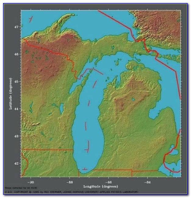 Lake Michigan Topographic Map