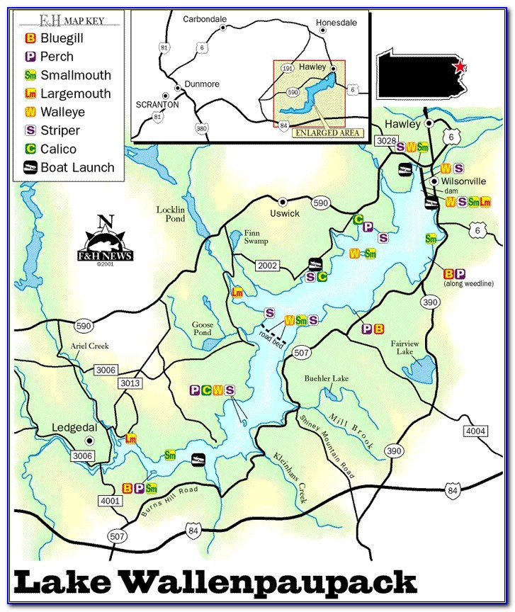 Lake Wallenpaupack Fishing Map