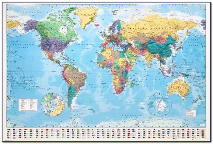 Laminated World Map Poster