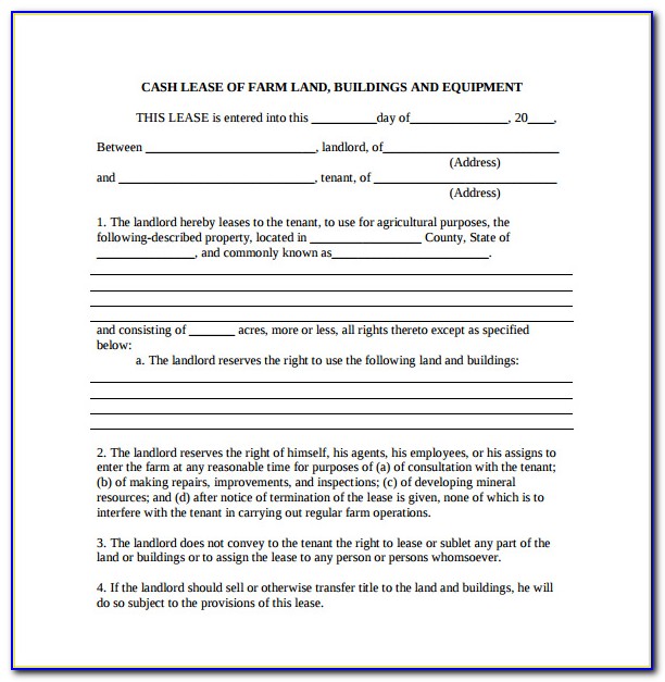 Land Rental Agreement Form