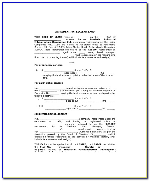 Land Rental Contract Forms
