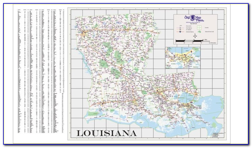Large Louisiana Wall Map