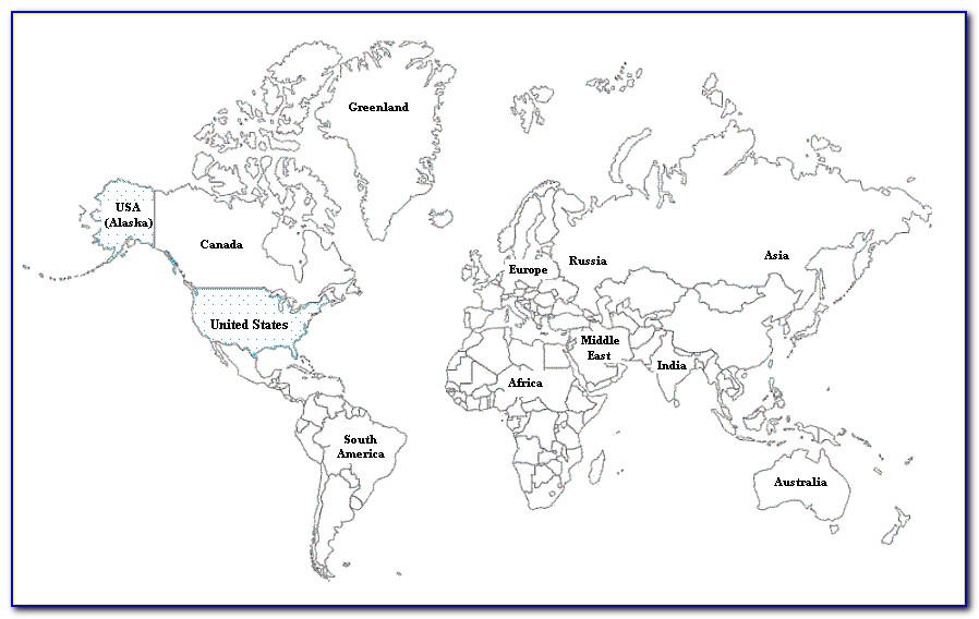 Large Print Printable World Map