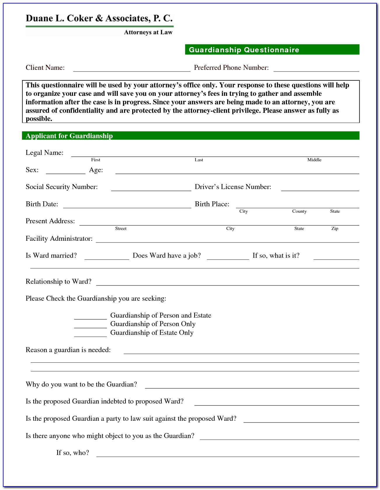 Legal Guardianship Forms For A Child